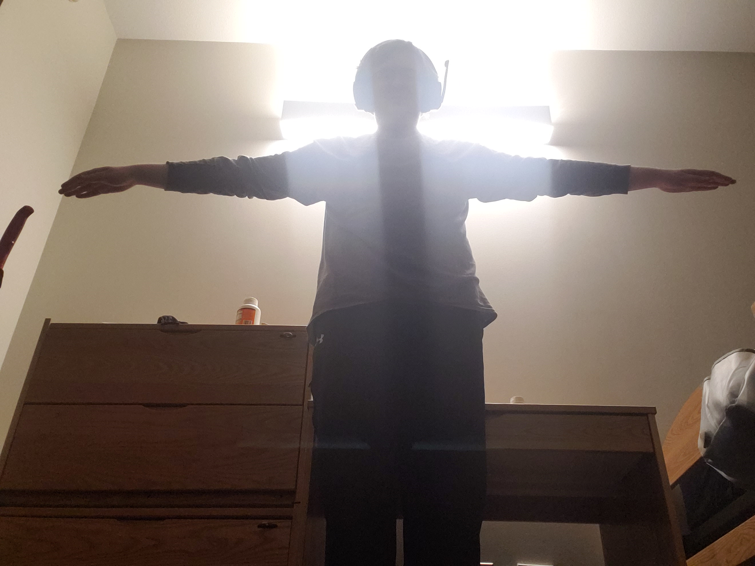 Frankly, a terrifying image, a picture of Ben Simon T-Posing.